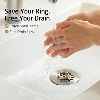 KES Faster Drainage Bathroom Sink Drain Without Overflow, Anti-Clog | Open Grid Design, Brushed Nickel Vessel & Vanity Drain Strainer, Stainless Steel & Brass, S2021D-BN - color: Brushed Nickel