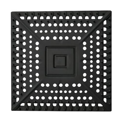 Square Silicone Shower Drain Hair Catcher, Prevents Clogs, Easy Clean & Install Bathroom Drain Cover for Shower/Tub/Sink, Fits Most Standard Drains, Black - color: Black