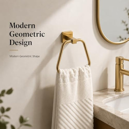 Brushed Light Gold Towel Ring for Bathroom, Kitchen Bath Towel Holder Hangers Wall Mount Heavy Duty Stainless Steel - color: Brushed Light Gold, size: 1 Pack