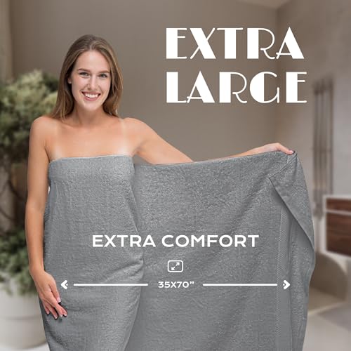 Luxury Soft Bath Sheet Towels Set - 650 GSM Cotton Luxury Bath Towels Extra Large 35x70 | Highly Absorbent and Quick Dry | Hotel Quality Extra Large Bath Towels Oversized, Light Gray, 2 Pack - color: Light Gray, size: Bath Sheets, 2 Pack