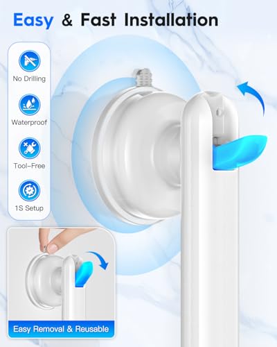 Upgraded 2-Pack Grab Bars for Shower Bathroom Wall, Heavy-Duty Suction Grab Bars Shower Handle Safety for Elderly Seniors Handicap, No Drilling Tool-Free, Easy Removal and Reusable (White) - color: White (2 Pack)