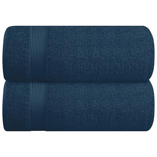 Belizzi Home Cotton 2 Pack Oversized Bath Sheet 35x70, Large Bath Sheet, Ultra Soft, Absorbent, Compact, Eco-Friendly, Recyclable, Quick Drying and Lightweight Towel - Mineral Blue - color: Mineral Blue, size: 2 Pack Bath Sheet