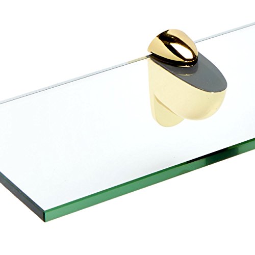 Spancraft 4" x 27" Brass Heron Glass Shelf - color: Brass, size: 4" x 27"