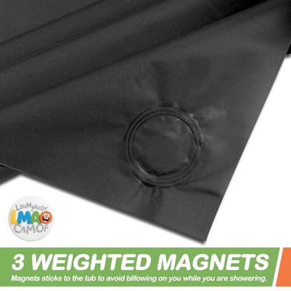 2 Pack | Black Plastic Shower Curtain Or Liner, 72x72 Inch Lightweight Plastic Bathroom Shower Showroom Inner Curtain with Rustproof Metal Grommet Holes and Weighted Magnets - color: Black