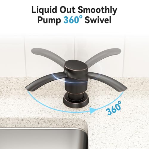 Kitchen Sink Soap Dispenser，Oil Rubbed Bronze Built-in Dispenser, ABS Dispenser Pump with 17 oz PET Bottle, Refill from Top - color: Oil Rubbed Bronze, style: 17oz Bottle