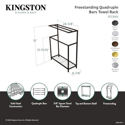 Kingston Brass SCC8361 Edenscape Freestanding Towel-Rack, Polished Chrome - color: Polished Chrome
