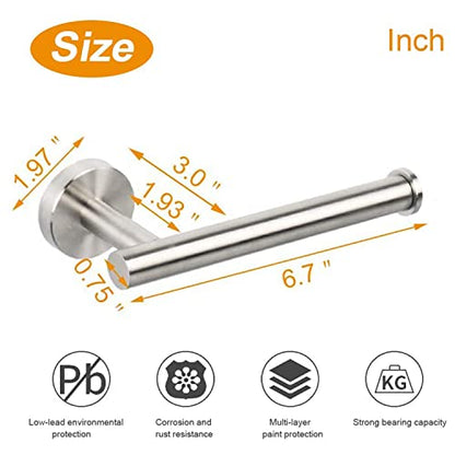 TocTen Toilet Paper Holder, Wall Mounted Tissue Roll Holder for Bathroom, Thicken 304 Stainless Steel Drilling Paper Dispenser Rack for Bathroom Kitchen (Brushed Nickel) - color: Brushed Nickel-round