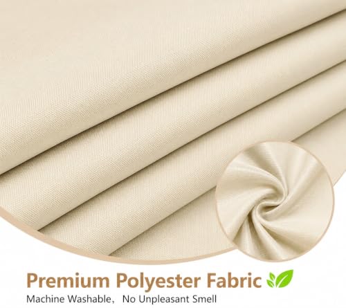 BH Home Shower Curtain Polyester Fabric Water Resistant Shower Curtain or Liner. Hotel Collection Quality. (Beige) - color: Beige