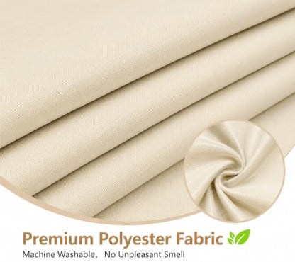 BH Home Shower Curtain Polyester Fabric Water Resistant Shower Curtain or Liner. Hotel Collection Quality. (Beige) - color: Beige