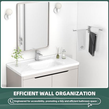 Aomasi Brushed Nickel Multi 3-Arm Swivel Towel Bar, 304 Stainless Steel | Rustproof Towel Bar for Bathroom Kitchen, 180° Independently Rotating Rod, Easy Towel Storage, Space-saving Wall Mounted - color: Brushed Nickel