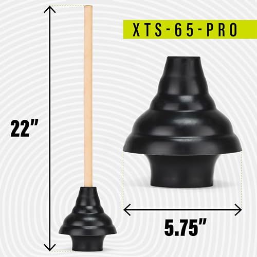 SteadMax XTS-65-PRO Heavy Duty Toilet Plunger, Commercial Grade (1 Pack) - size: 1 Pack - PRO