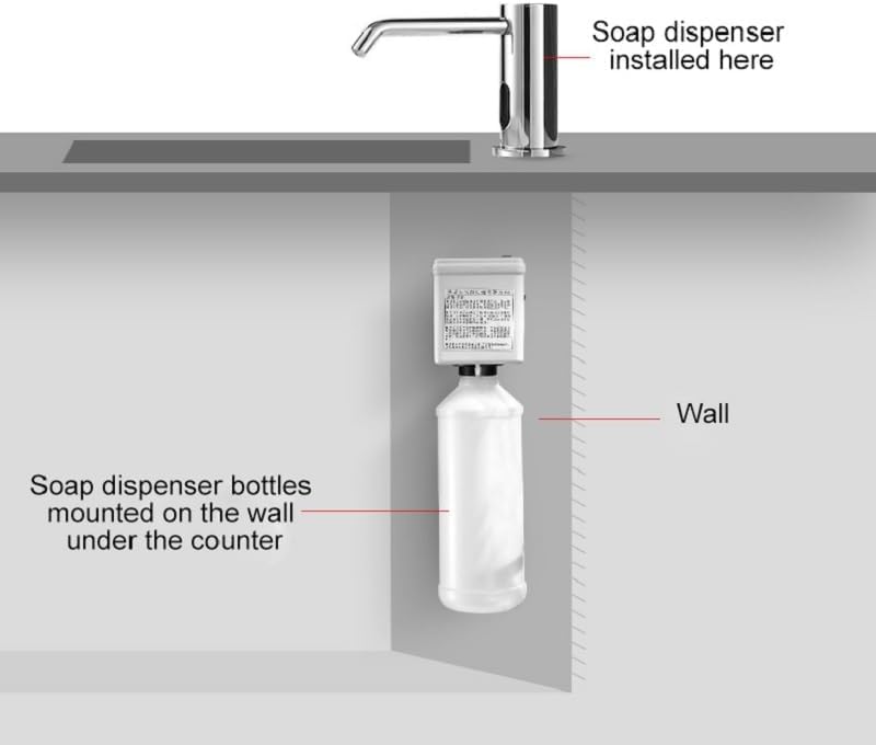 Automatic Soap Dispenser for Kitchen Sink,Touchless Built-in Liquid Soap Dispenser with 33.81oz/1000ml Motion Activated No Touch Sanitizer Dispenser for Bathroom with High Capacity - color: Chrome