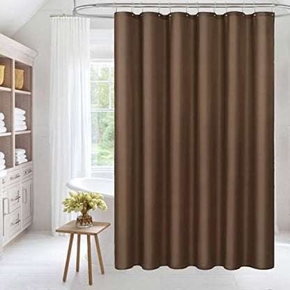 MitoVilla Fabric Small Shower Stall Curtain Liner, 36" W x 72" H Bathroom Shower Curtain Liner, Hotel Quality, Washable, Water Repellent, Brown Bath Shower Liners - color: Fabric - Brown, size: 36"W x 72"L (Pack of 1)