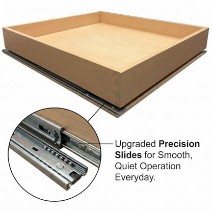 SlidingSusan HardRock MDF Pull-Out Cabinet Drawer Organizer 20"W x 18"D | Heavy Duty (100Lbs) Wooden Pullout Inserts, Soft Close Sliding Shelf for Kitchen Cabinets, Pantry, Storages - Fully Assembled - size: 20x18x3'