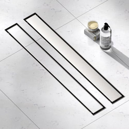 Brushed Nickel Linear Shower Drain,24 inch with Insert Grate | Premium Stainless Steel Material,Easy to clean,Fast Drainage to Avoid Standing Water,Fast Drainage,Prevents Sewer Backflow - size: 24 Inch