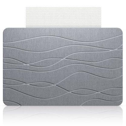 Stone Bath Mat - 23.6" x 15.4" Diatomaceous Earth Bath Mat, Non-Slip High-Absorbency Diatomite, Quick Dry Stone Mat Bathroom, Natural Bathroom Floor Mat & Shower Mat, Gray