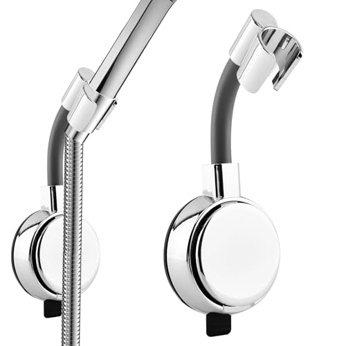 Suction Cup Shower Head Holder Handheld, 720° Adjustable Shower Holder Wall Mount, Rustproof Showerhead Bracket Bathroom Accessories No Drill Easy to Install