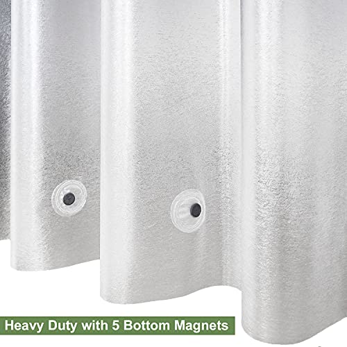 UFRIDAY 72 x 78 inch Long Shower Curtain Liner, EVA Heavy Duty Waterproof Shower Curtain Liner with 5 Magnets for Bathroom, Semi-Transparent,Hotel, Bathtub, 72 x 78 Inches - Frosted - color: Frosted Clear, size: 72"W x 78"L (Pack of 1)