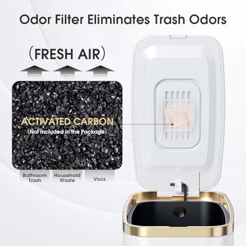 CEROELDA Small Bathroom Trash Can with Lid Soft Close-5L/1.3 Gal Stainless Steel Garbage Can-Step Pedal Wastebasket Slim Trash Bin for Office, Bedroom, Toilet, Live Room-White - color: White, size: 1.3 Gallon