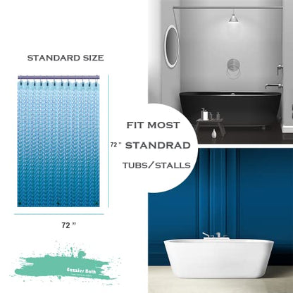 Blue 3D Crystal Plastic Shower Curtain Liner, 72x72 Inch Thin Lightweight Ice Cube Plastic Bathroom Shower Showroom Inner Curtain with Rustproof Metal Grommet Holes and Weighted Magnets - color: B-blue, size: 72"W x 72"L (Pack of 1)