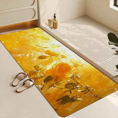 Bathroom Runner Mat Rugs Long,Dog Love Rose Valentines Picture Diatomite Stone Bath Mat Large Absorbent Diatomaceous Non Slip Fast Dry Bathroom Rugs 16x42in - color: Design19