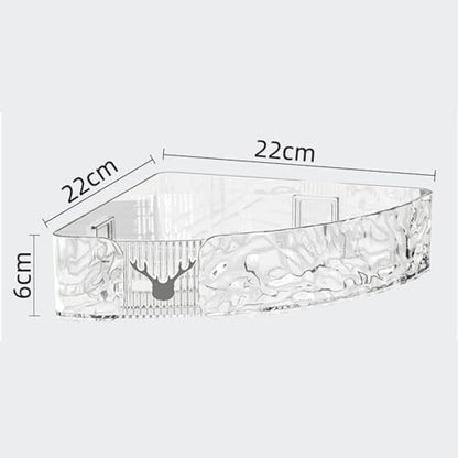 YWBL-WH Wall Mount Corner Shelf, Space Saving Bathroom Kitchen Floating Shelf with Raised Guard Rails for Home Decor Storage