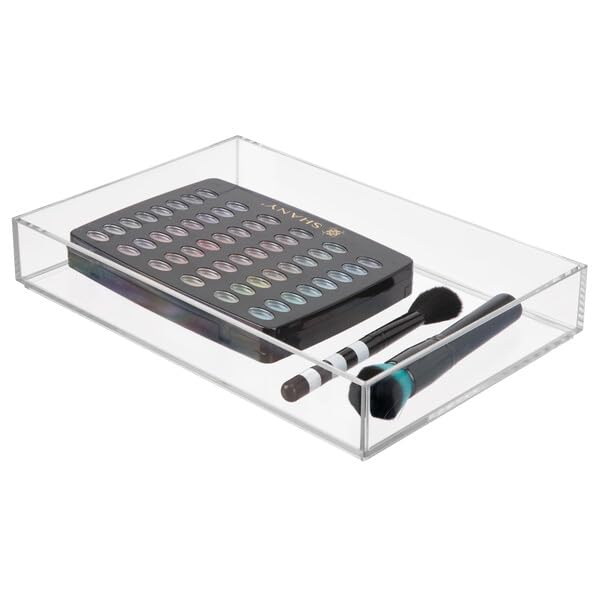 iDesign Clear Drawer Organizer | Plastic Tray, Makeup Storage, Bathroom Vanity, Dresser or Desk - size: XL