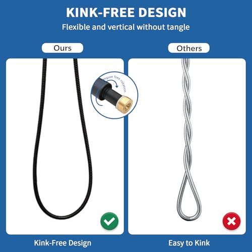 GRICH Shower Hose Extra Long: 71 Inch Metal Cord High-Density Anti-Leak Stainless Steel Shower Head Hose Replacement, Ultra-Flexible & Durable Bathroom Pipe with Solid Brass Insert & Nut, Matte Black - color: Matte Black