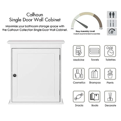 Spirich Small Medicine Cabinet, Bathroom Wall Cabinet Over Toilet, White | FSC-Certified MDF, Single Door, Adjustable Shelf, Compact Hidden Storage for Bathroom, Kitchen or Laundry - size: Single Door