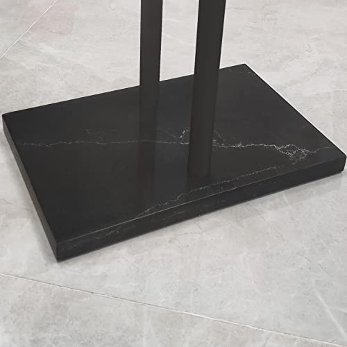 40 Inch Freestanding Towel Rack for Bathroom Floor Double-T Shape Bath Sheet Holder with Marble Design Base Standing Towel bar Next to Tub or Shower Towel Holder Stand SUS304 Matte Black - color: Matte Black
