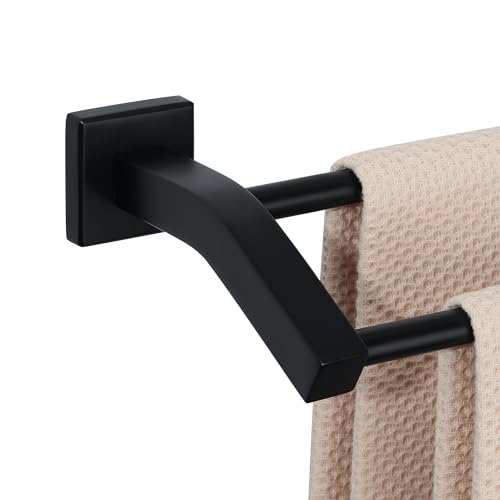 Alise Double Bath Towel Bar, 24" Towel Racks for Bathroom, Matte Black | SUS304 Stainless Steel Bathroom Towel Holder, Quick Drying Towel Hanger Towel Rod Wall Mounted, Useable Length 22.7" - color: Matte Black, size: 24-Inch (2-Bars)