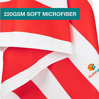 SUN CUBE Microfiber Beach Towel Quick Dry with Carry Bag, Red 60x30 Inch | Quick Dry and Free Microfiber Towel, Lightweight Packable Swim Towel for Beach, Pool, Camping, Cruise, Travel - color: Red, size: 60.00" x 30.00"