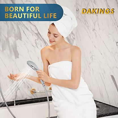 6 Spray Modes High Pressure Handheld Showerhead Set Upgraded | 5 Inches Shower Head with Handheld Spray Premium Chrome Handheld Shower Head 60 Inches Stainless Steel Hose-1-Min Install - color: ‎Premium Chrome