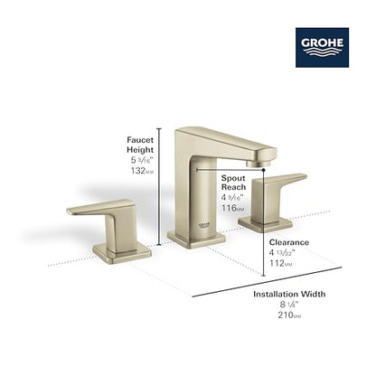GROHE 20583000 Tallinn 8-Inch Widespread Two-Handle Bathroom Faucet, 1.2 GPM, Chrome - color: Chrome