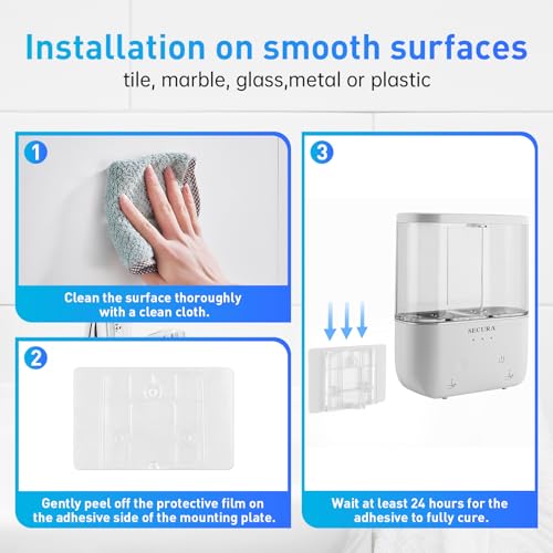 Touchless Wall Mounted Dual Automatic Soap Dispenser – 2 x 17 fl oz. Chambers Rechargeable Liquid Soap Dispenser Prefect for Bathroom & Kitchen (White)