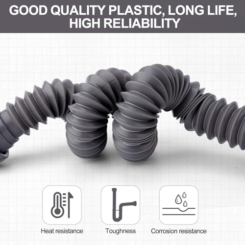 Sink Drain Kit, 1-1/2 Inch Expandable Flexible P-Trap 7.5 Inch - 17.7 Inch Flexible Sink Drain Pipe for Bathroom Sinks Kitchen Sinks