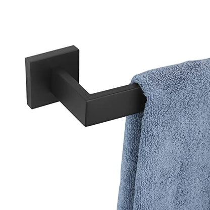 KOKOSIRI 16-Inch Single Towel Bar, Bathroom Kitchen Towel Holder, Wall Mounted SUS304 Stainless Steel Towel Rack, Matte Black, B4003BK-L16 - color: Matte Black, size: 16-Inch