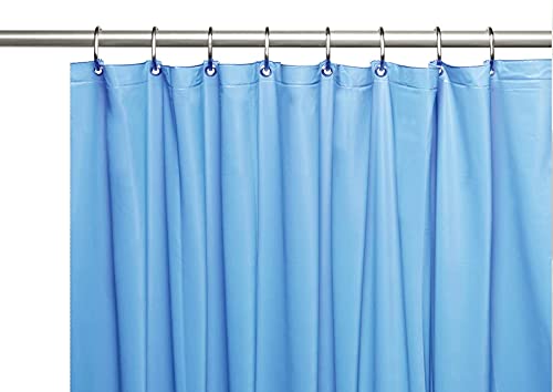 Elegant Heavy Duty Vinyl Shower Curtain Liner with 12 Metal Grommets Sky Blue - color: Sky Blue