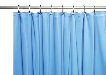 Elegant Heavy Duty Vinyl Shower Curtain Liner with 12 Metal Grommets Sky Blue - color: Sky Blue