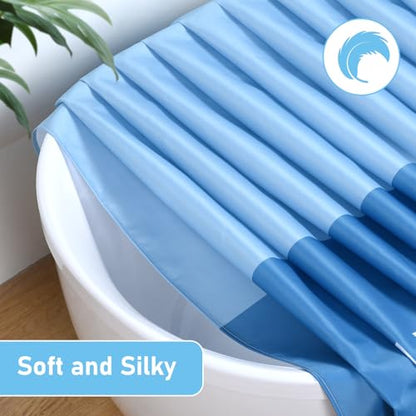 OTraki 72x84 inch Heavy Duty Bathroom Shower Curtain with 12 Hooks, Blue | Thick Shower Curtains Set Waterproof Machine Washable Polyester Cloth Shower Curtains Liner for Bath Bathtub - color: Blue, size: 72"W x 84"L (Pack of 1)