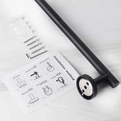 NearMoon Bath Towel Bar, Thicken Stainless Steel Shower Towel Rack Holder Wall Mounted for Bathroom, 9-lnch Overall Length-7-lnch Usable Hanging Space (1 Pack, Matte Black) - color: Matte Black, size: 9 Inch