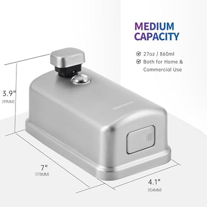 Commercial Soap Dispenser Wall Mount Bathroom, 27 fl.oz. | Liquid Brushed Stainless Steel Hand Sanitizer Dispenser - size: 27 fl.oz.