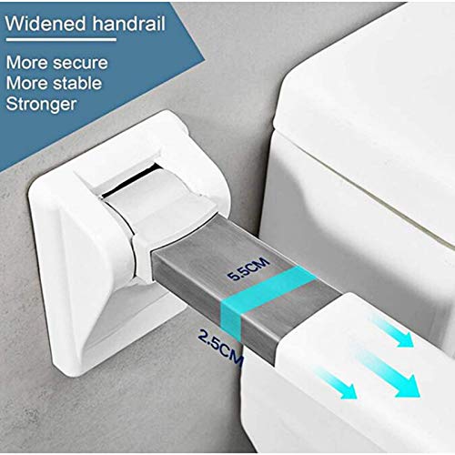 Flip Up Grab Bars for Bathroom, Handicap Rails ?Foldable Toilet Grab Bar Handles Support Bars Safety Handrails for Elderly Disabled Pregnant Shower AssistWithout Calling Bell（Without calling bell） - size: Without calling bell