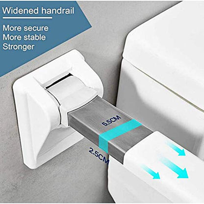 Flip Up Grab Bars for Bathroom, Handicap Rails ?Foldable Toilet Grab Bar Handles Support Bars Safety Handrails for Elderly Disabled Pregnant Shower AssistWithout Calling Bell（Without calling bell） - size: Without calling bell
