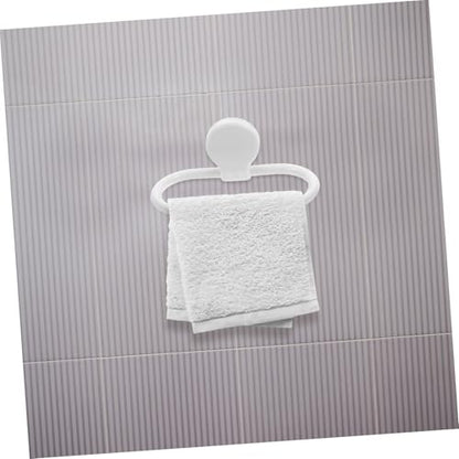 WOONEKY 2pcs Self Adhesive Towel Rings No Drill Hand Towel Holder for Bathroom Kitchen Easy to Install Versatile