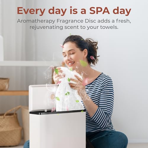 SereneLife Luxury Rectangle Towel Warmer - Spa & Bathroom Heater with Custom Fragrance, Auto Shut-Off, Fits 2 large Towels, Blankets, Bathrobes, PJ's - Perfect Gift for Him & Her (Black) - color: Black