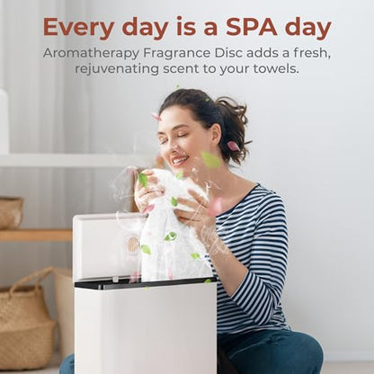 SereneLife Luxury Rectangle Towel Warmer - Spa & Bathroom Heater with Custom Fragrance, Auto Shut-Off, Fits 2 large Towels, Blankets, Bathrobes, PJ's - Perfect Gift for Him & Her (Black) - color: Black