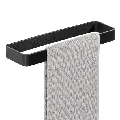 SAYAYO Matte Black Hand Towel Holder for Bathroom Wall, 12 Inch Self Adhesive Towel Bar Hand Towel Rack Square Heavy Duty - color: Black, size: 12 Inch