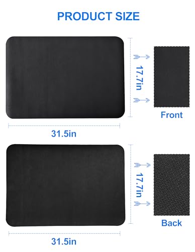 Dish Drying Mat for Kitchen Counter, 17x31.5 Pad with Rubber Backed (Black) | Hide Stain Anti Absorbent for Kitchen Counter, Non-slip Drying Mat for Coffee Machine Dish Rack - size: 17" x 31.5"