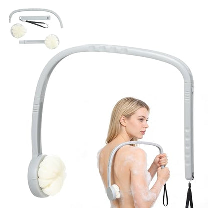 Long Handled Flower Loofah Sponge for Back, Back Scrubber Brush for Shower, Loofah Sponge on a Stick for Men,Women,Elderly - size: 1 Count (Pack of 1)